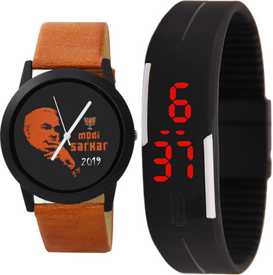 NEUTRON Classical Fashionable Modi Sarkar And Led Magnet Analog - B166-B129 combo watch Analog Watch - For Men & Women