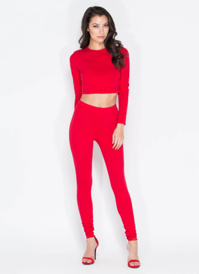 

Finesse Solid Women's Jumpsuit, Red