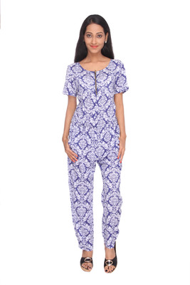 

Deesha Printed Women's Jumpsuit, Blue