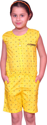 

Pari & Prince Printed Girls Jumpsuit, Bumblebee yellow