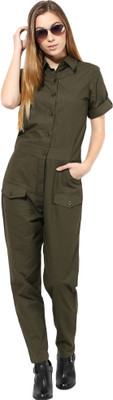 

The Gud Look Solid Women's Jumpsuit, Green