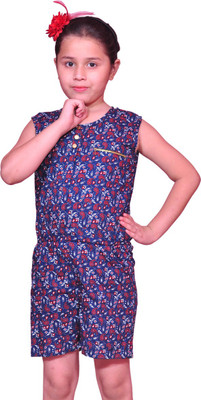 

Pari & Prince Printed Girls Jumpsuit, Elegant summers red