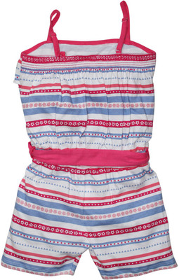 FS Mini Klub Printed Girls Jumpsuit, Rose striper