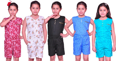 Pari & Prince Printed Girls Jumpsuit, Multicolor