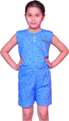 

Pari & Prince Printed Baby Girls Jumpsuit, France blue