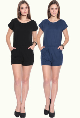 

Finesse Solid Women's Jumpsuit, Black;navy