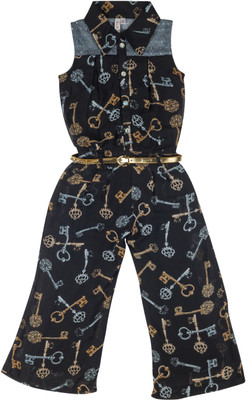 

Hunny Bunny Printed Girls Jumpsuit, Black