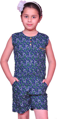 

Pari & Prince Printed Girls Jumpsuit, Elegant summers green