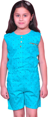 

Pari & Prince Printed Girls Jumpsuit, French blue