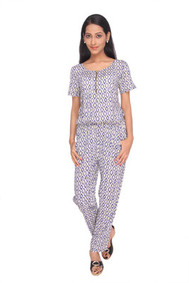 

Deesha Printed Women's Jumpsuit, Blue