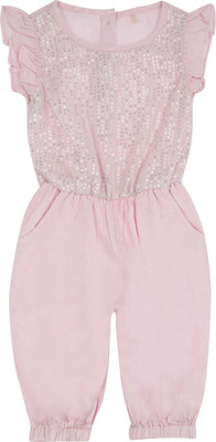 

Life by Shoppers Stop Embellished Girls Jumpsuit, Pink