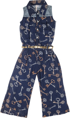 

Hunny Bunny Printed Girls Jumpsuit, Navy blue