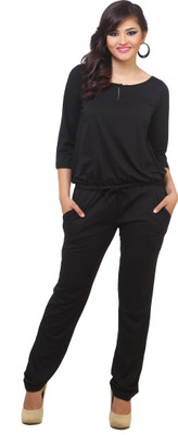 

Cottinfab Solid Women's Jumpsuit, Black