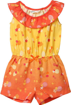 

Beebay Printed Girls Jumpsuit, Orange