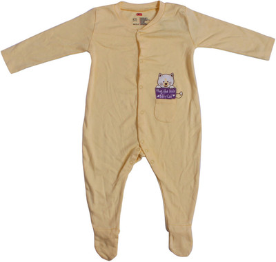

Indirang Solid Baby Boys Jumpsuit, Yellow