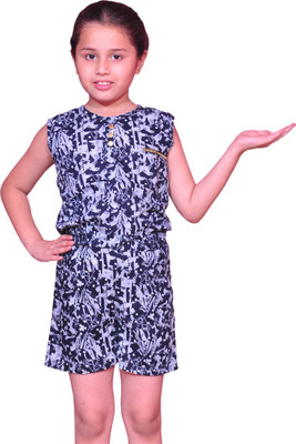 Pari & Prince Printed Girls Jumpsuit, Berry blue