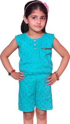 

Pari & Prince Polka Print Girls Jumpsuit, Blue