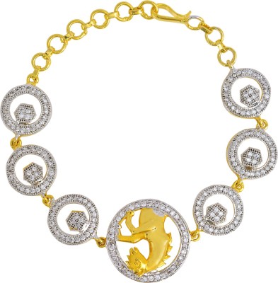 Dzinetrendz Brass Cubic Zirconia Gold-plated Bracelet