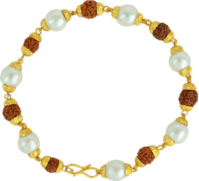 Dzinetrendz Brass Pearl Gold-plated Bracelet
