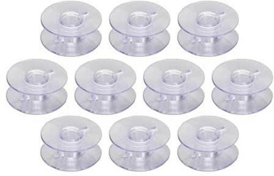 PMW 100 Transparent Clear Plastic Bobbins - for Small Automatic Machines Plastic Bobbins(Pack of 7, 1)