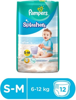 Pampers Splashers Disposable Swim Pants Diapers Medium Size12 Pc (M- 12) - M  (12 Pieces)