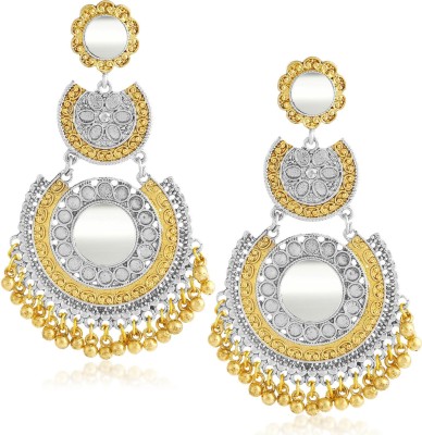 Sukkhi Exclusive Gold and Rhodium Plated Floral Chandbali Earrings Alloy Chandbali Earring