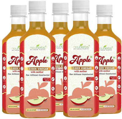 

Neuherbs Apple Cider Vinegar with Mother for Weight Loss Apple Cider Vinegar(5x350 ml, Mother Flavored)