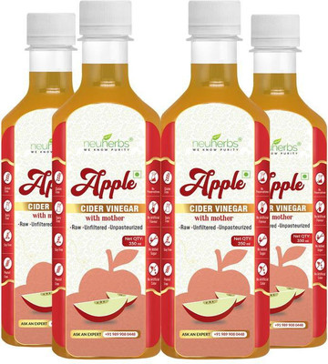 

Neuherbs Apple Cider Vinegar with mother for Weight Loss Apple Cider Vinegar(4x350 ml, Unflavoured Flavored)