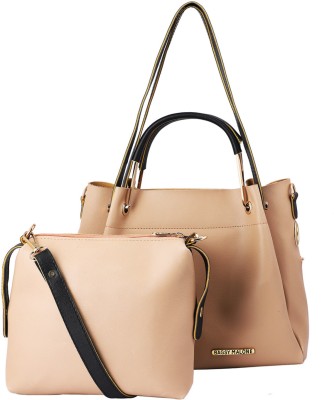 Bagsy Malone Women Beige Shoulder Bag(Pack of: 2)