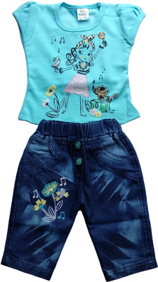 Nake Girls Casual Top Capri(BLUE)