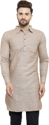 Sayesha Men Solid Pathani Kurta(Brown)