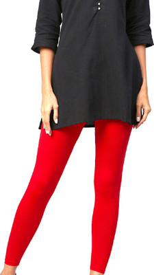Fabu Ankle Length  Western Wear Legging(Red, Solid)