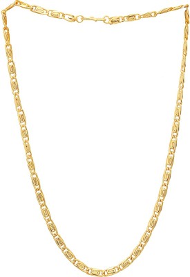 MissMister Gold Plated interlink Design Chain Necklace Men, Women Gold-plated Plated Brass Chain
