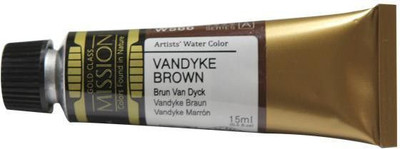 Mijello Mission Gold Class Professional Grade Extra-Fine Watercolour - Van Dycke Brown (566) - 15 ml(Set of 1, Van Dyke Brown)