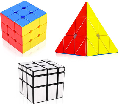 D ETERNAL Cube Combo Set 3x3, Pyraminx Triangle and Mirror Cube(3 Pieces)