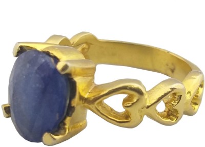 RS JEWELLERS Blue Sapphire Neelam 9.25ratti Stone Panchdhatu Adjustable Ring for Men Metal Sapphire Gold Plated Ring