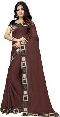 Mansvi Fashion Printed Bollywood Georgette Saree(Brown)