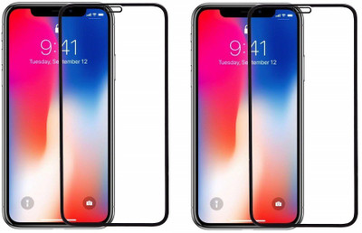Bodoma Edge To Edge Tempered Glass for Apple Iphone X/Xs pack of 2 6D(Pack of 2)