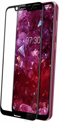 BRIGHTRON Edge To Edge Tempered Glass for Coloured Edge To Edge Tempered Glass for : Nokia 8.1 | TOUGHER Then 9H Strong Tempered Glass with Precise Sensor Cuts only for :Nokia 8.1 (Black) 6D Tempered Glass(Pack of 1)