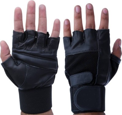 Cp Bigbasket Leather Gym & Fitness Gloves(Black, Black)