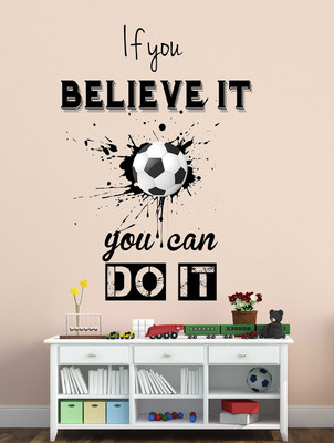 Wallzone 80 cm You Can Do It Removable Sticker(Pack of 1)