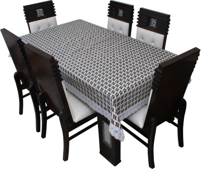 LITHARA Geometric 8 Seater Table Cover(Grey, Brown, Polyester)