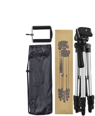 Doodads 3110 Portable Tripod for mobile and camera light weight easy to use Tripod(Silver and black, Supports Up to 1000 g)