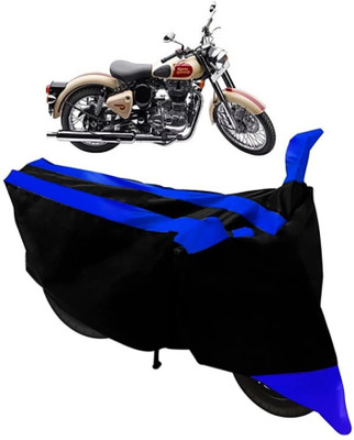 ELECTRIBLES Two Wheeler Cover for Royal Enfield(Thunderbird 500, Black, Blue)