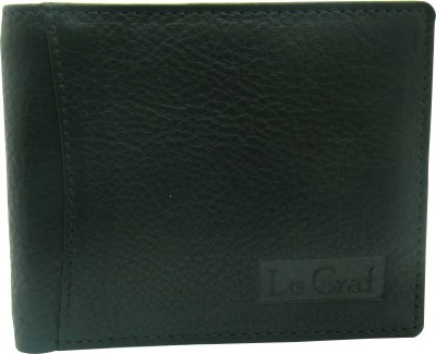 Le Craf Men Casual Black Genuine Leather Wallet(4 Card Slots)