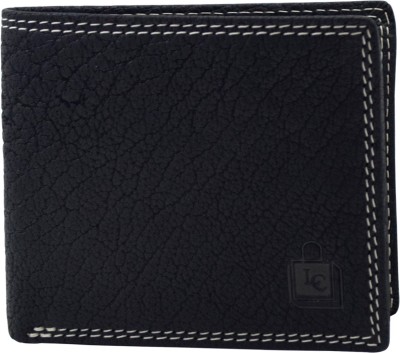 Le Craf Men Black Genuine Leather Wallet(4 Card Slots)