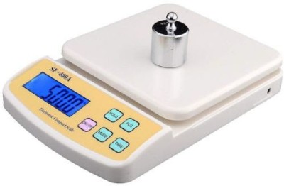 MOBONE Kitchen Digital Plastic Weighing Scale with Batteries, 10 kg (White, SF400A) Weighing Scale(White)