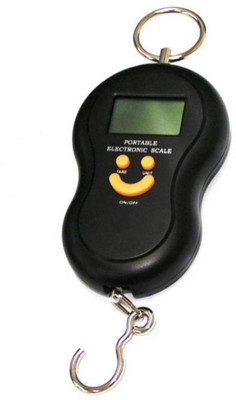 

Gadget Tree 50Kg Portable Hanging Luggage Weight Machine Digital for Weighing Household Items Smiley Pocket Weighing Scale(Black)