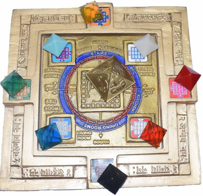 RUDRA DIVINE Maha Vastu Devta Plate Pyramid Yantra 9 x 9 inch/Ashtdhatu Vastu Devta Pyramid Yantra Chowki with Removable Pyramid Brass Yantra(Pack of 1)