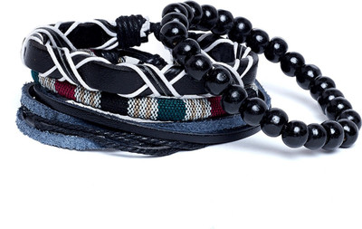 Alvaro Castagnino Leather, Metal Bracelet Set(Pack of 3)